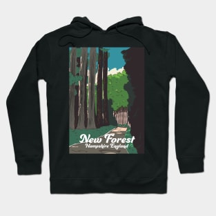 New forest Hampshire England travel poster, Hoodie